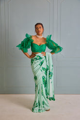 Eve Mint Crepe Silk Saree